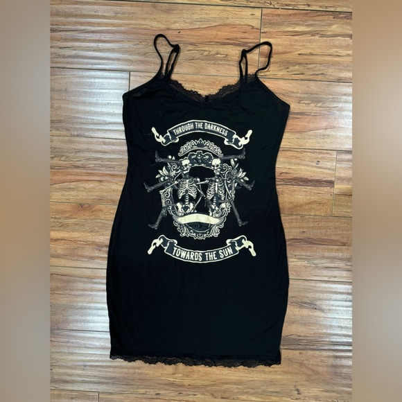 Skull Lace Cami Dress - Picture 2 of 6